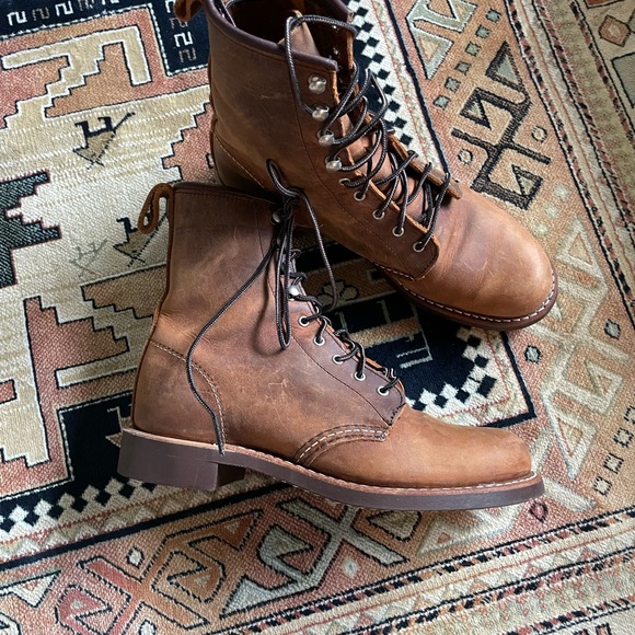 Red Wing Brown Leather Work Boots - Picture 1 of 6